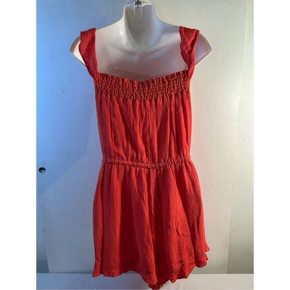 American Eagle off shoulder Romper new burnt orange M new rn#54485 - Picture 6 of 12